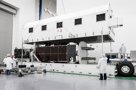 Intelsat 27 arrives at Sea Launch home portDeliveries of Medium Power satellites continue on or ahead of schedule
